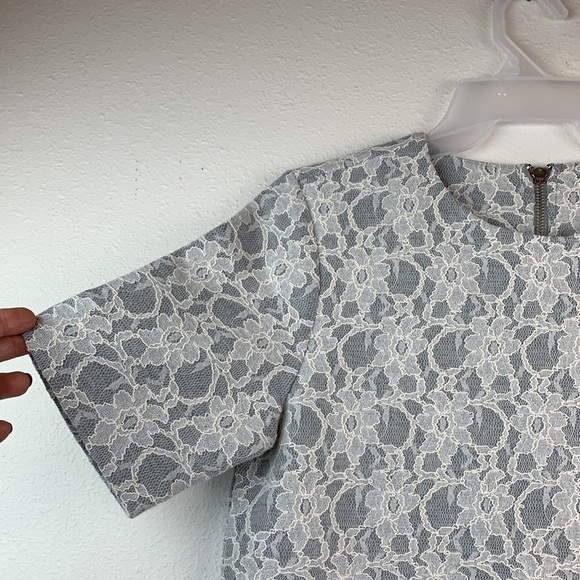 Vintage Brooks Brothers dove gray & lace back zip top elegant professional EUC - Picture 2 of 9